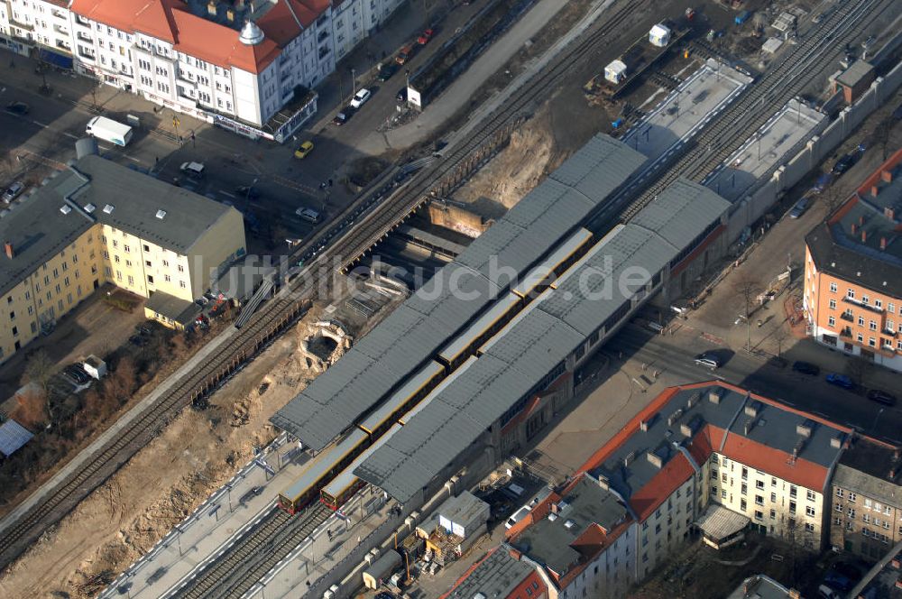 Luftbild Berlin - Baustelle / constraution area S-Bahn Berlin-Baumschulenweg