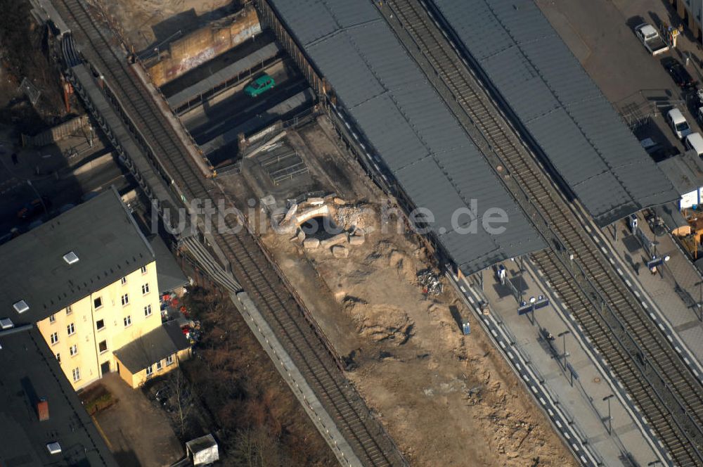 Luftbild Berlin - Baustelle / constraution area S-Bahn Berlin-Baumschulenweg