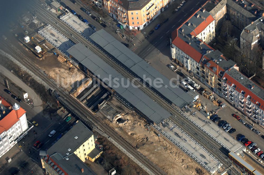 Luftaufnahme Berlin - Baustelle / constraution area S-Bahn Berlin-Baumschulenweg