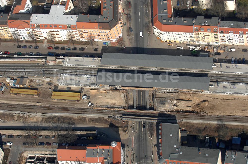 Luftaufnahme Berlin - Baustelle / constraution area S-Bahn Berlin-Baumschulenweg