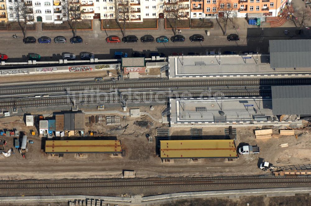 Luftbild Berlin - Baustelle / constraution area S-Bahn Berlin-Baumschulenweg