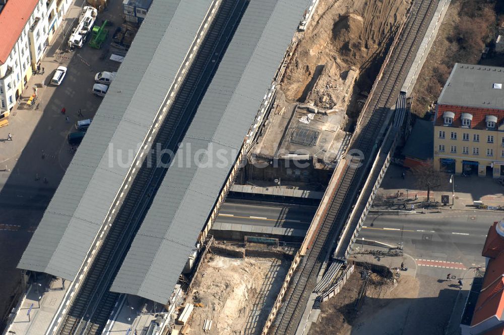 Luftbild Berlin - Baustelle / constraution area S-Bahn Berlin-Baumschulenweg