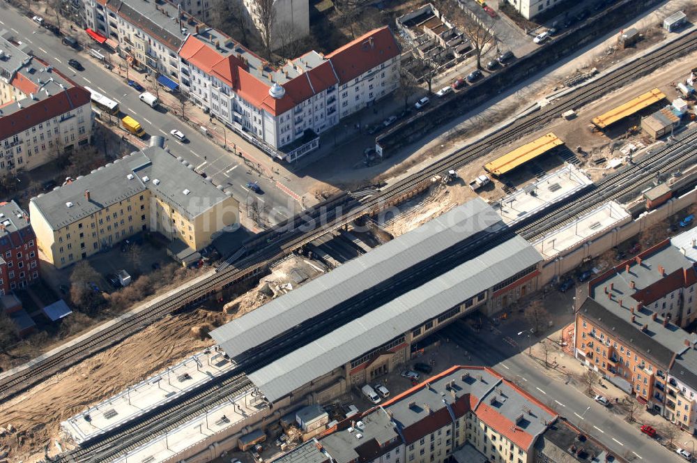 Luftaufnahme Berlin - Baustelle / constraution area S-Bahn Berlin-Baumschulenweg