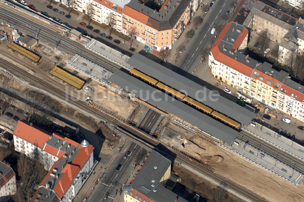 Luftbild Berlin - Baustelle / constraution area S-Bahn Berlin-Baumschulenweg