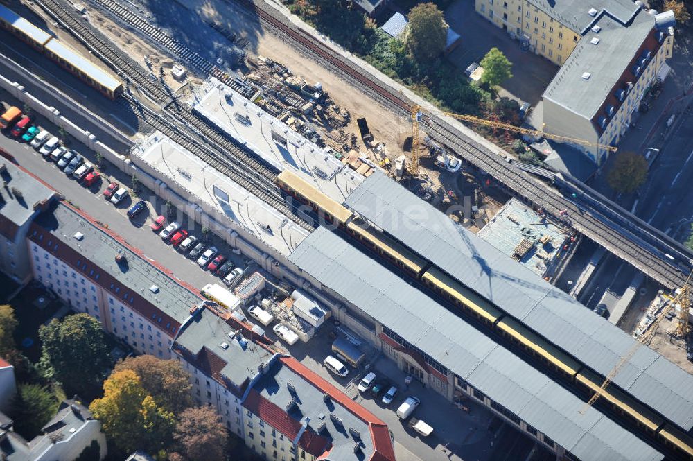 Luftbild Berlin - Baustelle / constraution area S-Bahn Berlin-Baumschulenweg