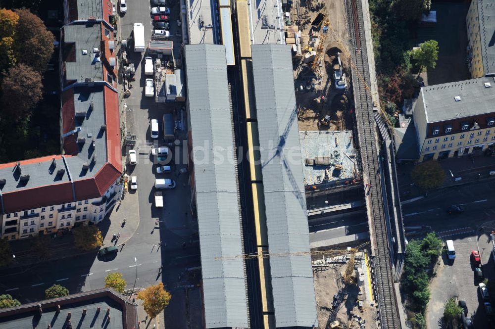 Berlin von oben - Baustelle / constraution area S-Bahn Berlin-Baumschulenweg