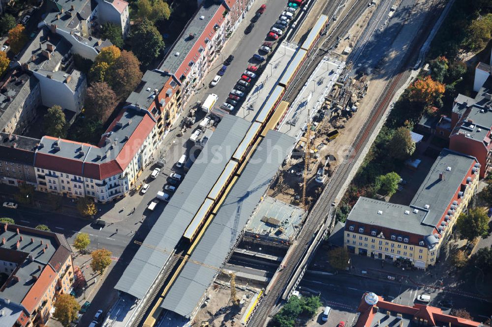 Luftaufnahme Berlin - Baustelle / constraution area S-Bahn Berlin-Baumschulenweg