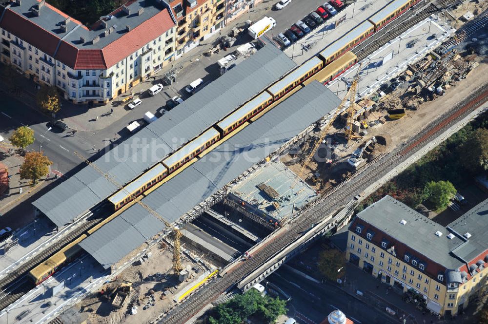 Berlin von oben - Baustelle / constraution area S-Bahn Berlin-Baumschulenweg