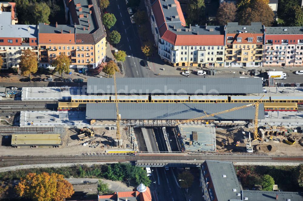 Luftbild Berlin - Baustelle / constraution area S-Bahn Berlin-Baumschulenweg