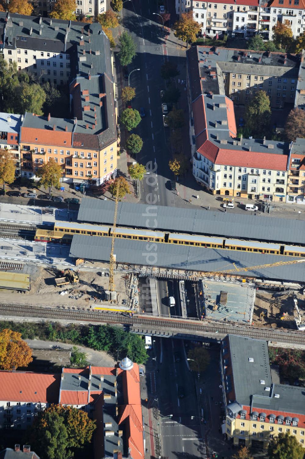 Luftaufnahme Berlin - Baustelle / constraution area S-Bahn Berlin-Baumschulenweg