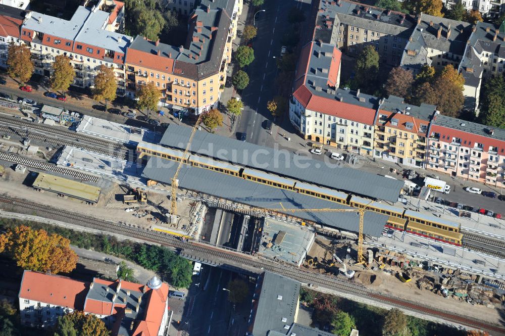 Berlin von oben - Baustelle / constraution area S-Bahn Berlin-Baumschulenweg