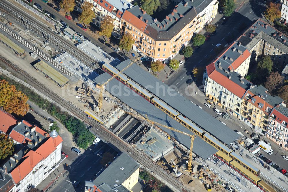 Luftbild Berlin - Baustelle / constraution area S-Bahn Berlin-Baumschulenweg