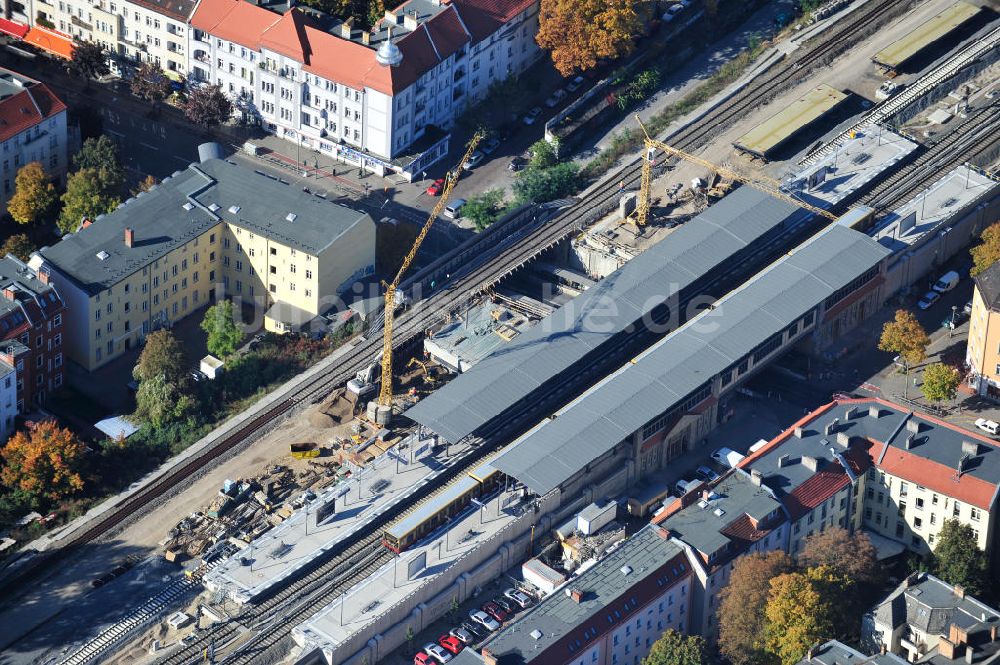 Luftaufnahme Berlin - Baustelle / constraution area S-Bahn Berlin-Baumschulenweg