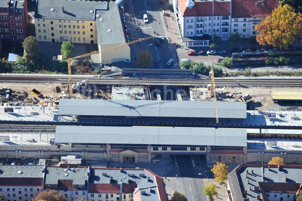 Luftbild Berlin - Baustelle / constraution area S-Bahn Berlin-Baumschulenweg