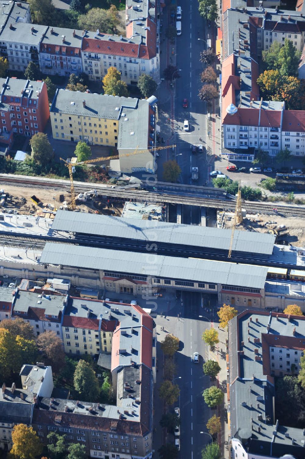 Luftaufnahme Berlin - Baustelle / constraution area S-Bahn Berlin-Baumschulenweg