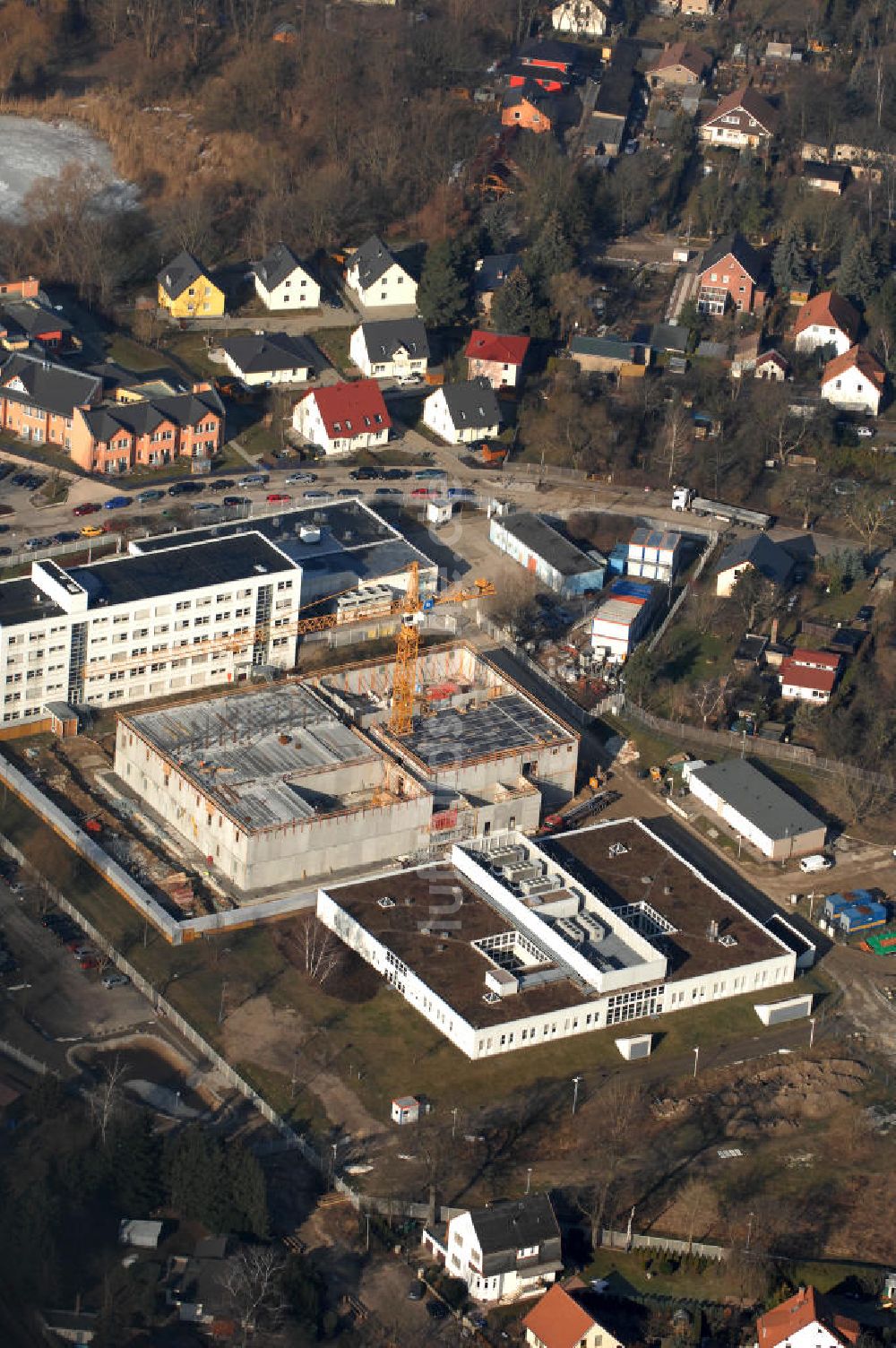 Berlin von oben - Baustelle / construction area Deutsche Bahn in Berlin-Mahlsdorf