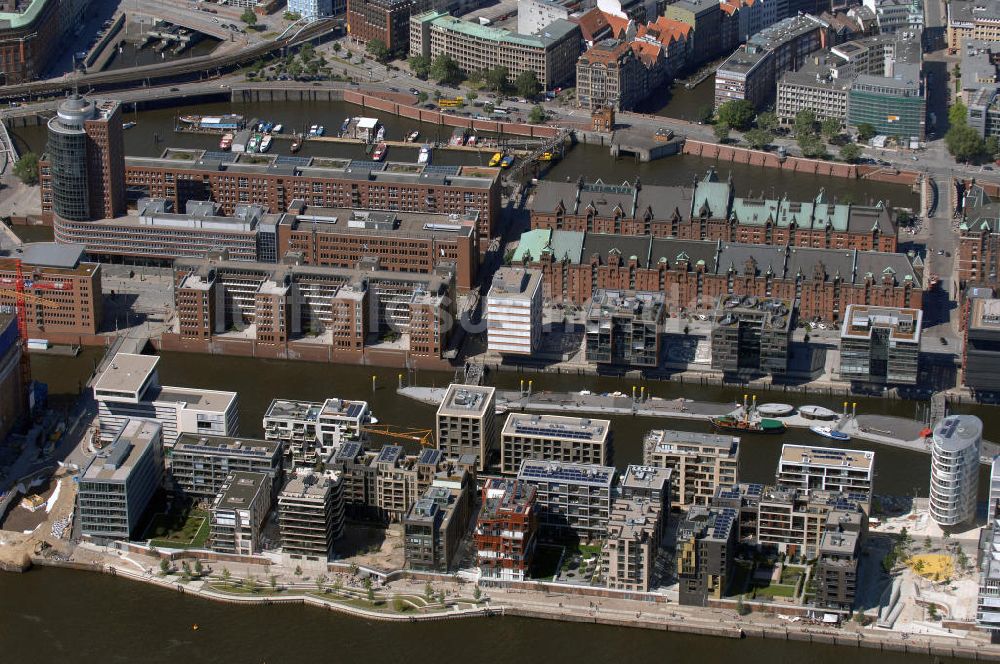 Luftbild Hamburg - Baustelle Dalmannka und Sandtorkai HafenCity Hamburg