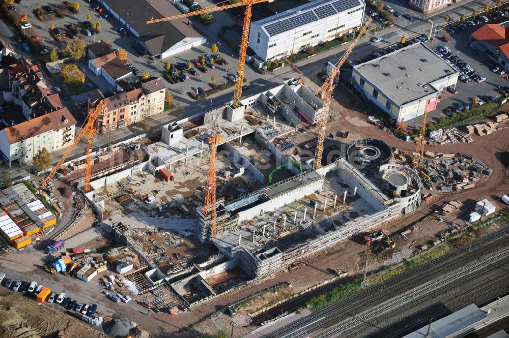 Luftbild Aschaffenburg - Baustelle Dammer Tor Carre Aschaffenburg in Bayern