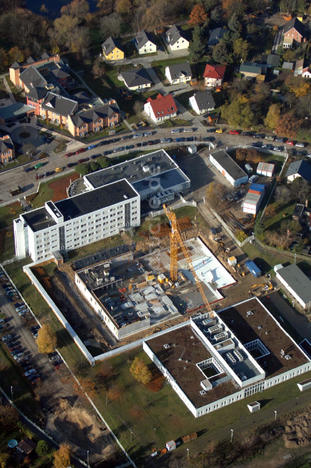 Berlin aus der Vogelperspektive: Baustelle DB Deutsche Bahn Systems GmbH Berlin-Mahlsdorf