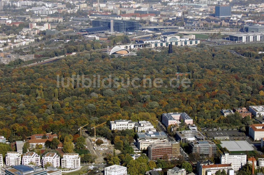 Berlin von oben - Baustelle Diplomaten Park im Botschaftsviertel Berlins