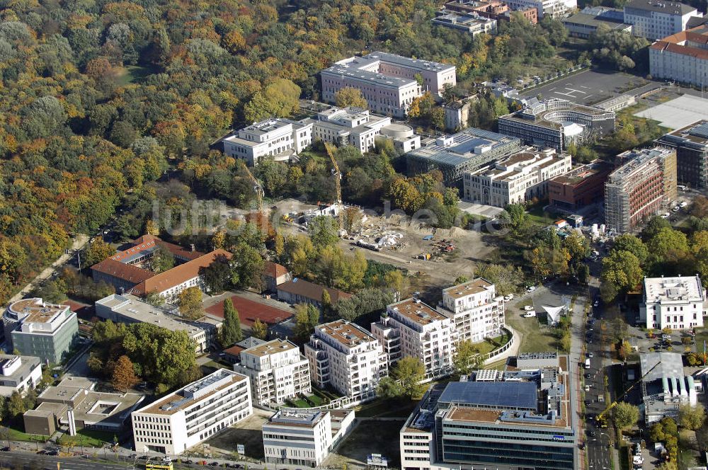 Berlin von oben - Baustelle Diplomaten Park im Botschaftsviertel Berlins