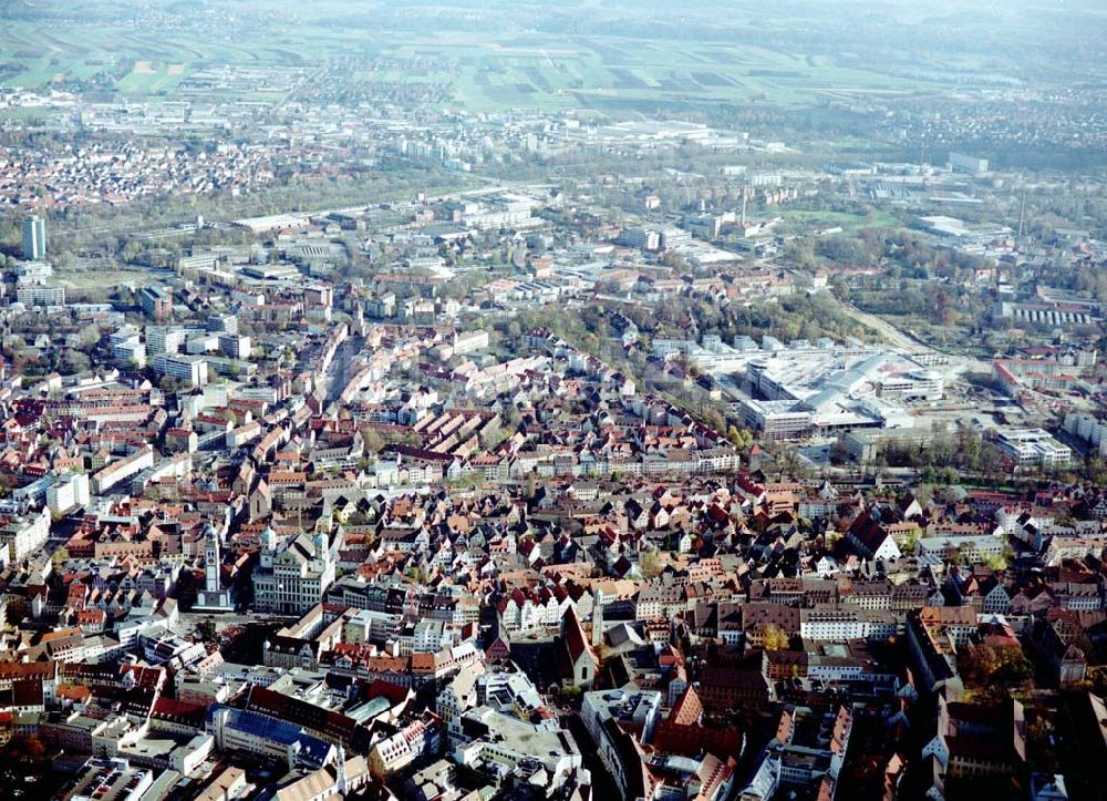 Augsburg aus der Vogelperspektive: Baustelle des ECE-Einkaufscenters am Stadtzentrum von Augsburg.