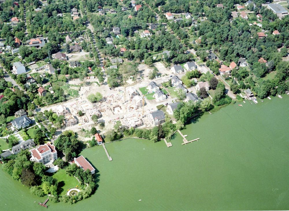 Zeuthen von oben - Baustelle der EDR GmbH am Zeuthener See