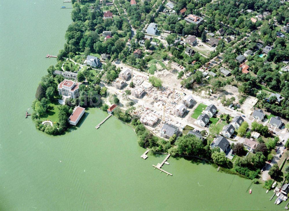 Zeuthen von oben - Baustelle der EDR GmbH am Zeuthener See