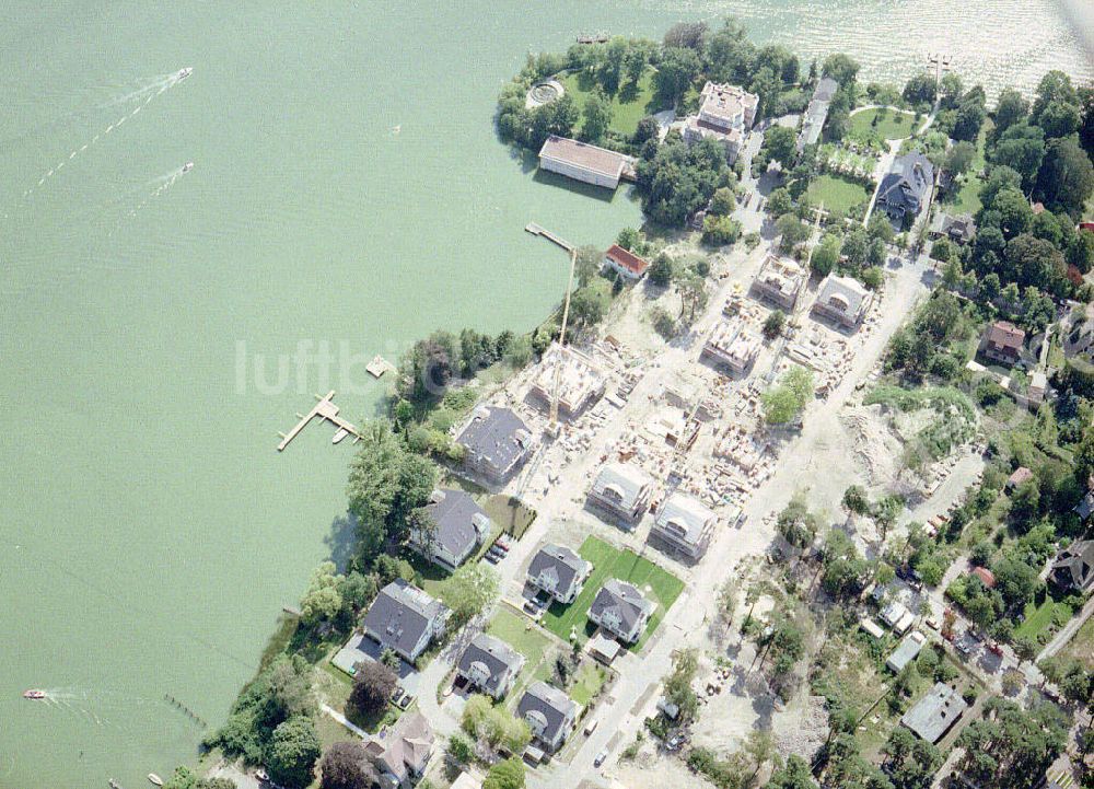 Zeuthen von oben - Baustelle der EDR GmbH am Zeuthener See