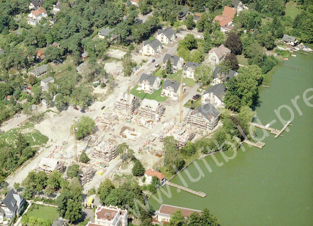 Zeuthen von oben - Baustelle der EDR GmbH am Zeuthener See