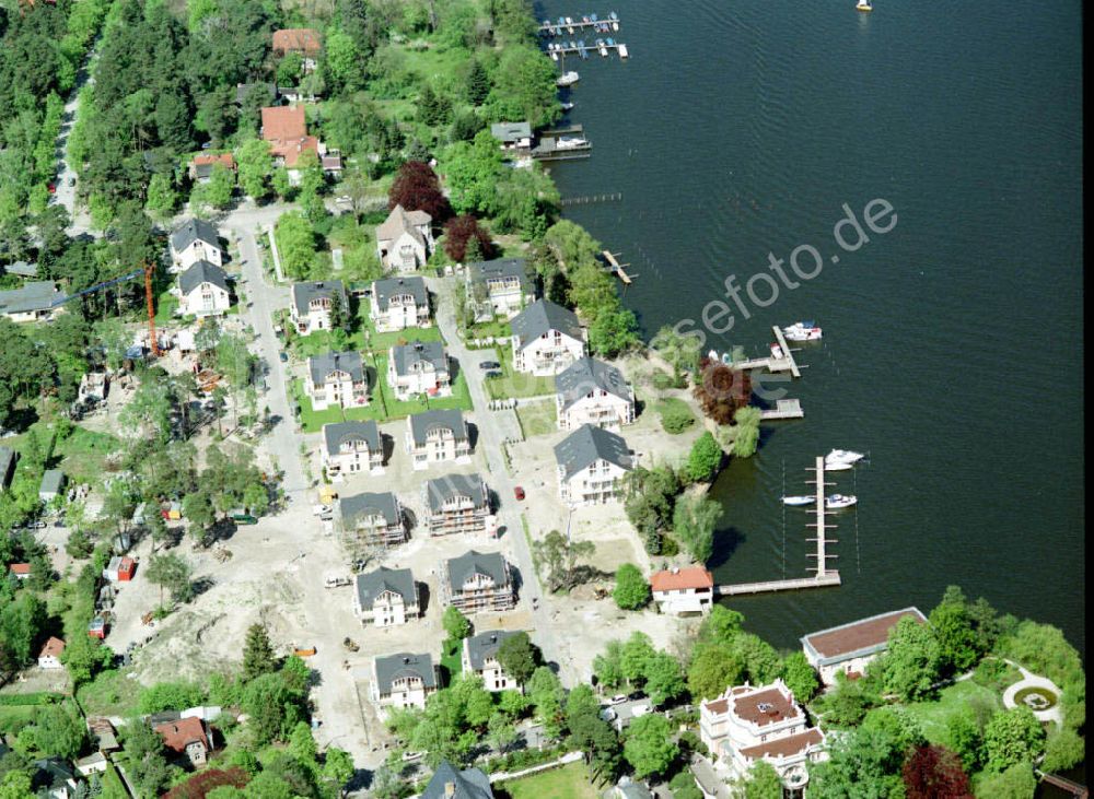 Zeuthen von oben - Baustelle der EDR GmbH am Zeuthener See