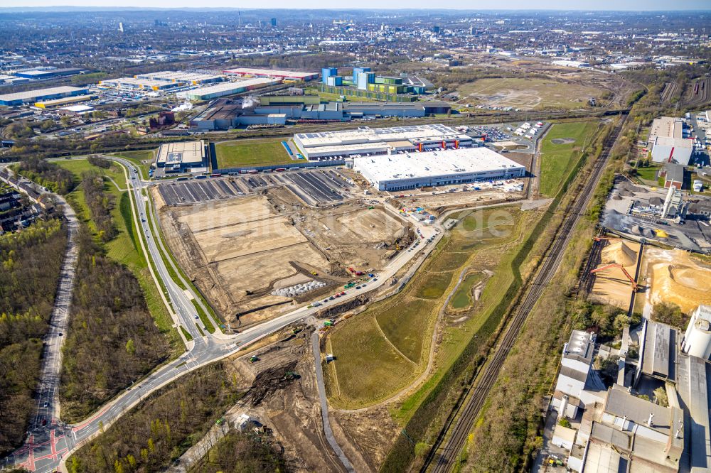 Luftbild Dortmund - Baustelle auf dem ehemaligen Hoeschgelände in Dortmund im Bundesland Nordrhein-Westfalen