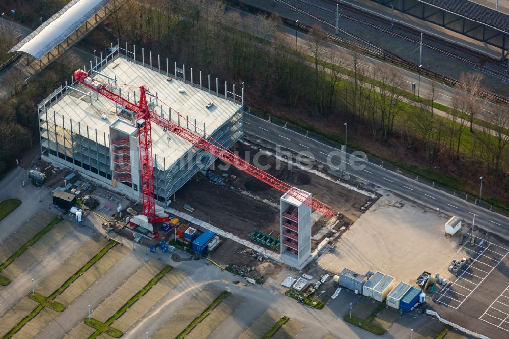 Luftbild Gelsenkirchen - Baustelle zu einem neuen Parkhaus am Fussballstadion Veltins-Arena in Gelsenkirchen im Bundesland Nordrhein-Westfalen