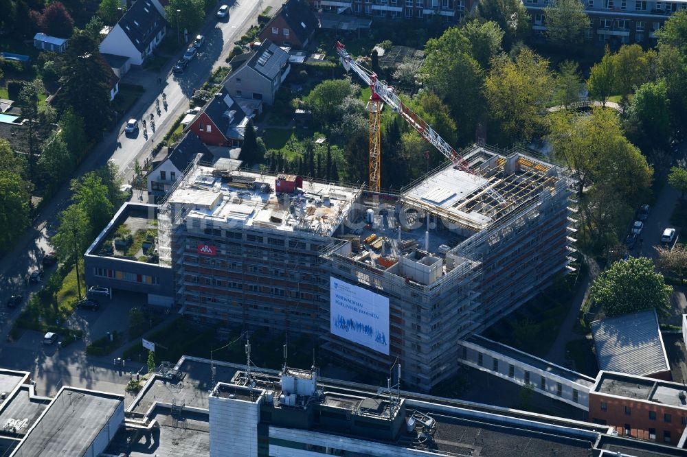 Luftaufnahme Rotenburg (Wümme) - Baustelle für einen Erweiterungs- Neubau auf dem Klinikgelände des Krankenhauses AGAPLESION DIAKONIEKLINIKUM ROTENBURG in Rotenburg (Wümme) im Bundesland Niedersachsen, Deutschland