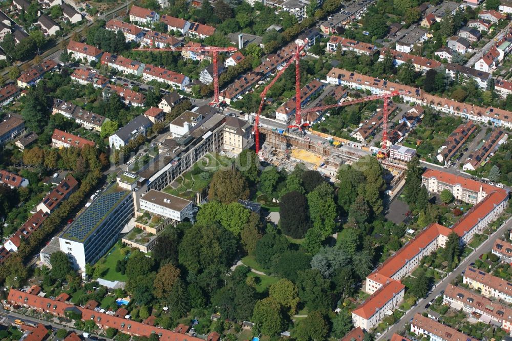 Luftbild Basel - Baustelle für einen Erweiterungs- Neubau auf dem Klinikgelände des Krankenhauses St. Claraspital in Basel, Schweiz