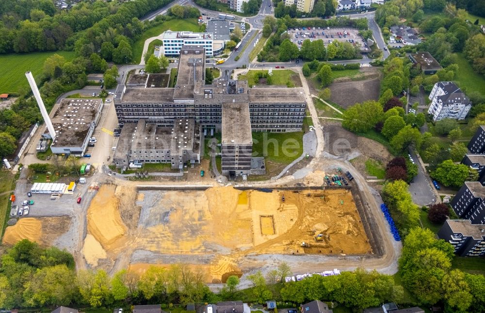 Velbert Von Oben - Baustelle Für Einen Erweiterungs- Neubau Auf Dem ...