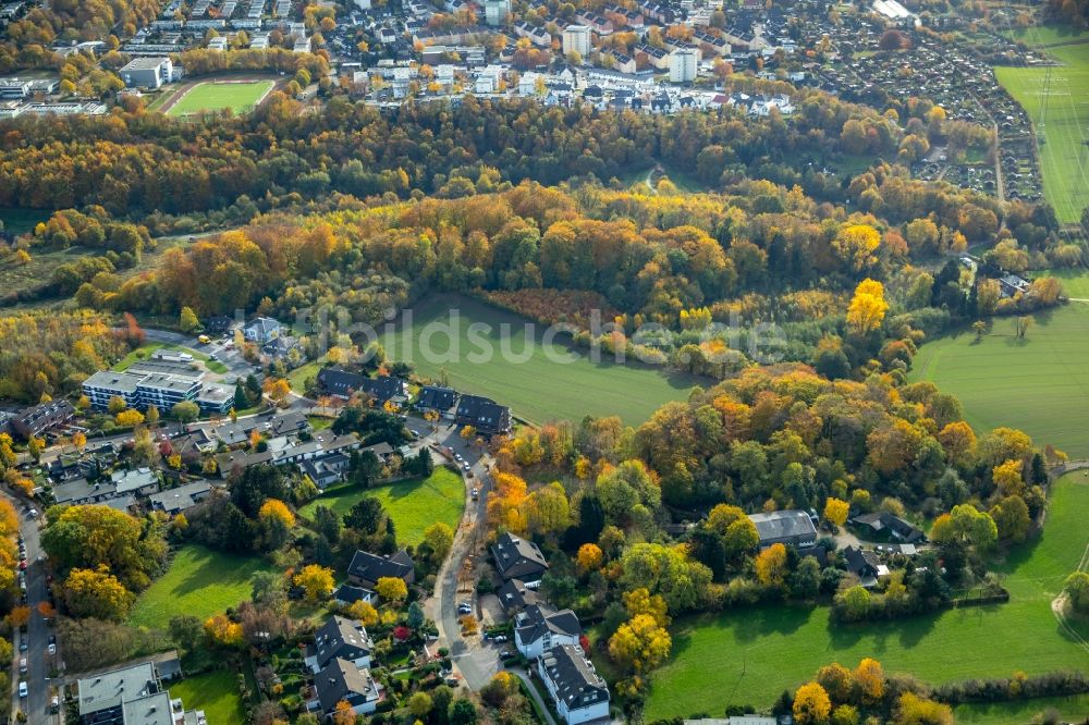 Luftaufnahme Velbert - Baustelle für einen Erweiterungs- Neubau auf dem Klinikgelände des Krankenhauses Helios Klinikum Niederberg in Velbert im Bundesland Nordrhein-Westfalen, Deutschland