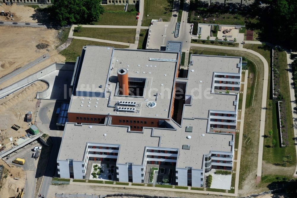 Luftbild Rüdersdorf - Baustelle für einen Erweiterungs- Neubau auf dem Klinikgelände des Krankenhauses Immanuel Klinik Rüdersdorf in Rüdersdorf im Bundesland Brandenburg, Deutschland