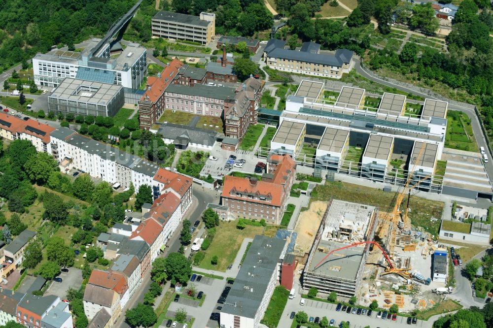 Brandenburg an der Havel aus der Vogelperspektive: Baustelle für einen Erweiterungs- Neubau auf dem Klinikgelände des Krankenhauses Städtisches Klinikum Brandenburg GmbH an der Hochstraße in Brandenburg an der Havel im Bundesland Brandenburg, Deutschland