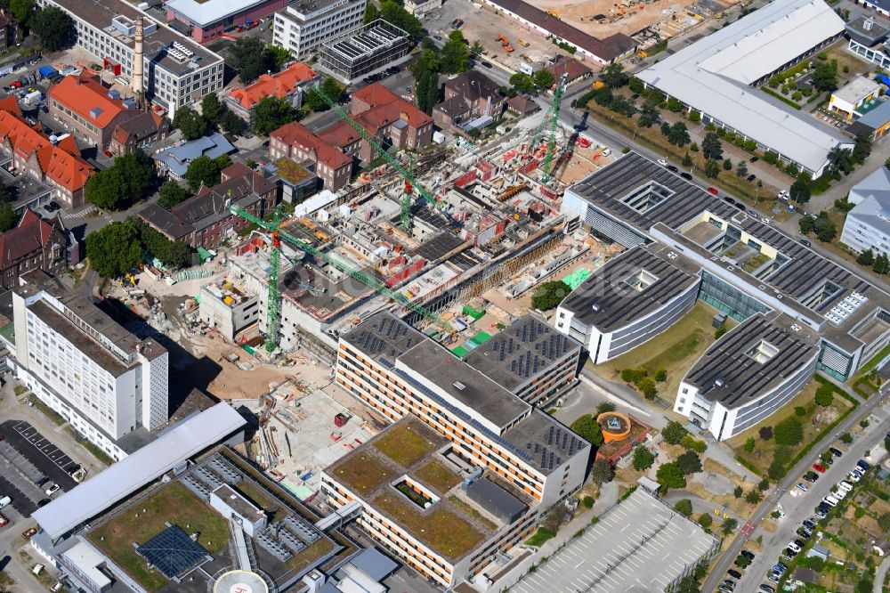 Luftbild Karlsruhe - Baustelle für einen Erweiterungs- Neubau auf dem Klinikgelände des Krankenhauses Städtisches Klinikum Karlsruhe in Karlsruhe im Bundesland Baden-Württemberg, Deutschland