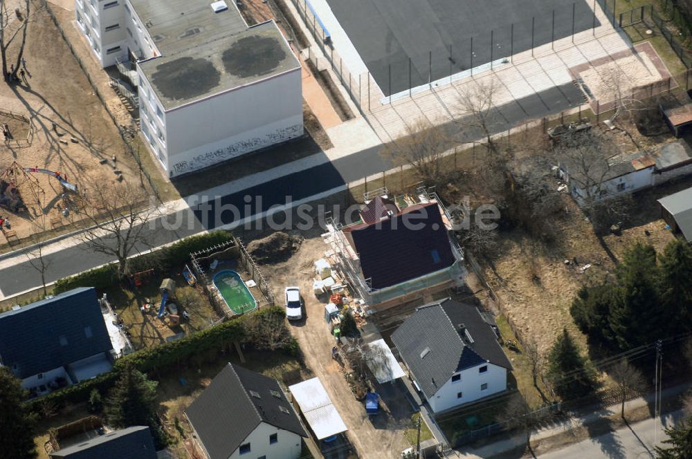 Luftaufnahme Berlin - Baustelle Einfamilienhaus Berlin-Kaulsdorf