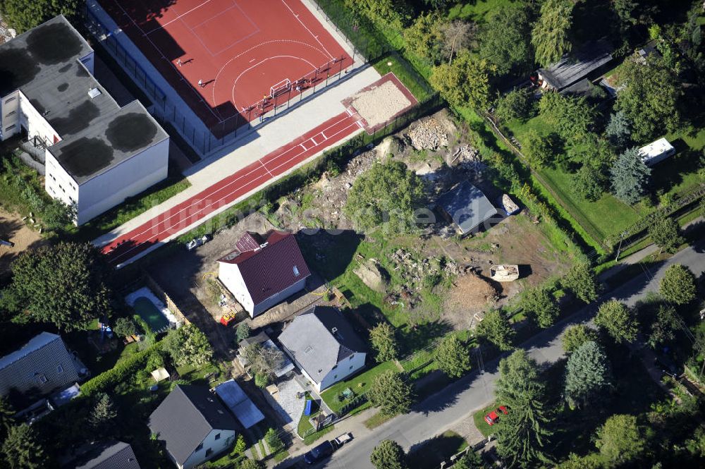 Luftbild Berlin - Baustelle Einfamilienhaus Berlin-Kaulsdorf