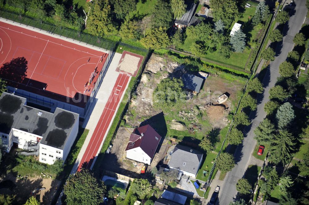 Luftaufnahme Berlin - Baustelle Einfamilienhaus Berlin-Kaulsdorf