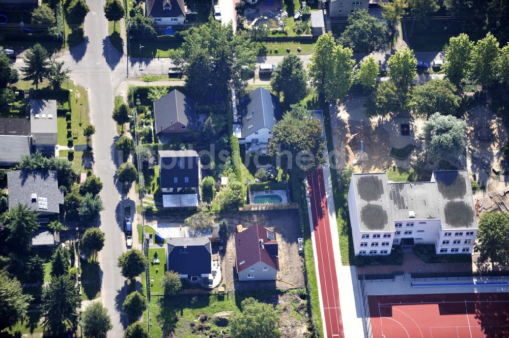 Luftaufnahme Berlin - Baustelle Einfamilienhaus Berlin-Kaulsdorf