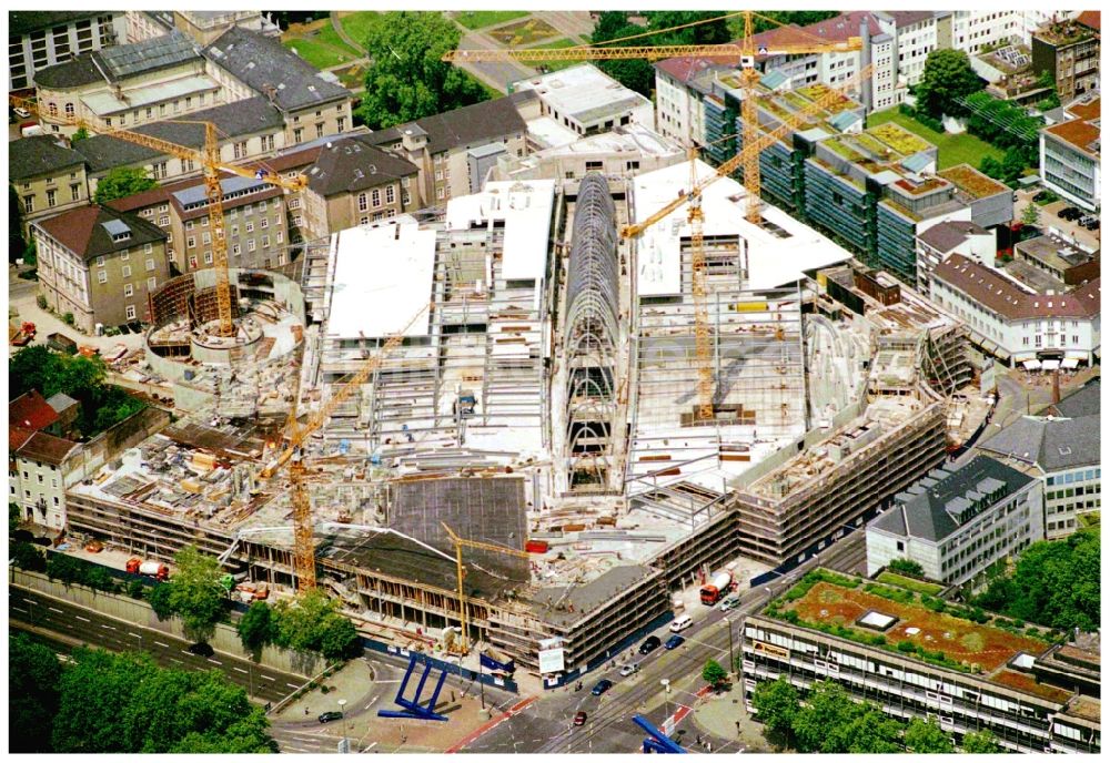 Luftbild Karlsruhe - Baustelle Einkaufs- Zentrum Ettlinger Tor Karlsruhe in Karlsruhe im Bundesland Baden-Württemberg, Deutschland