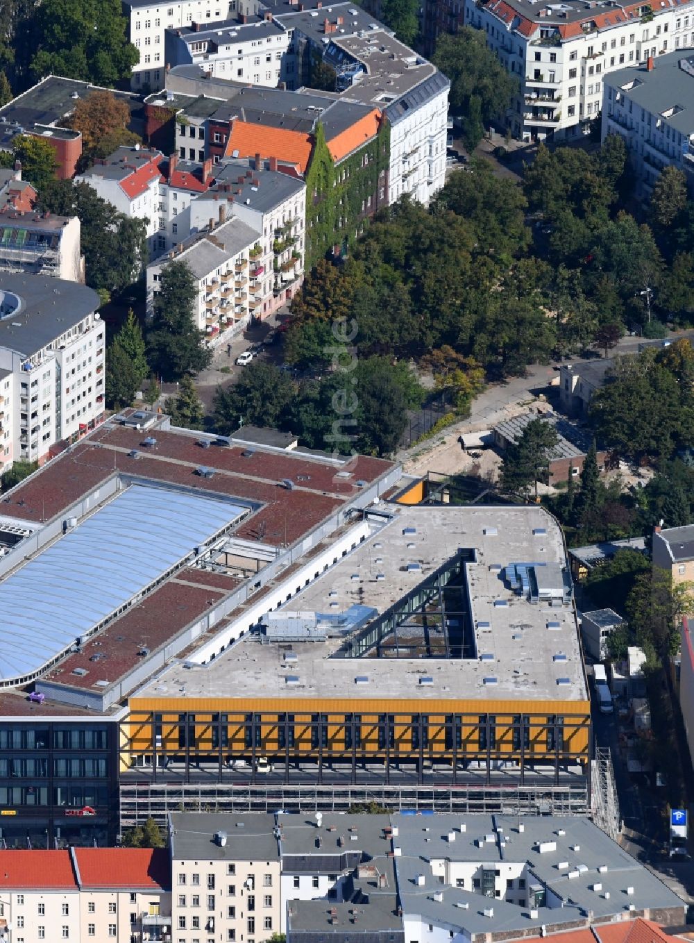 Luftbild Berlin - Baustelle am Einkaufs- Zentrum MOA Bogen an der Stephanstraße - Birkenstraße in Berlin, Deutschland