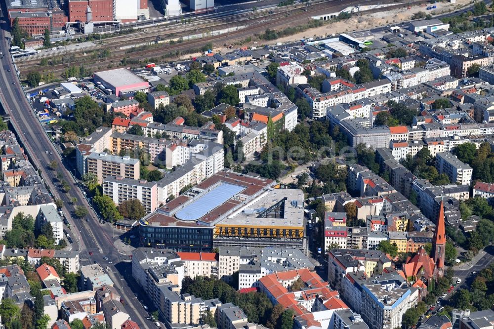 Luftaufnahme Berlin - Baustelle am Einkaufs- Zentrum MOA Bogen an der Stephanstraße - Birkenstraße in Berlin, Deutschland