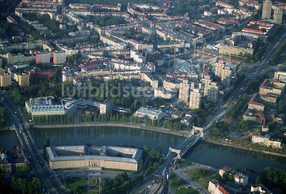 Wroclaw (Polen) von oben - Baustelle Einkaufscenter Pasaz Grunwaldzki und Niederschlesisches Wojewodschaftsamt - Wroclaw (Polen)