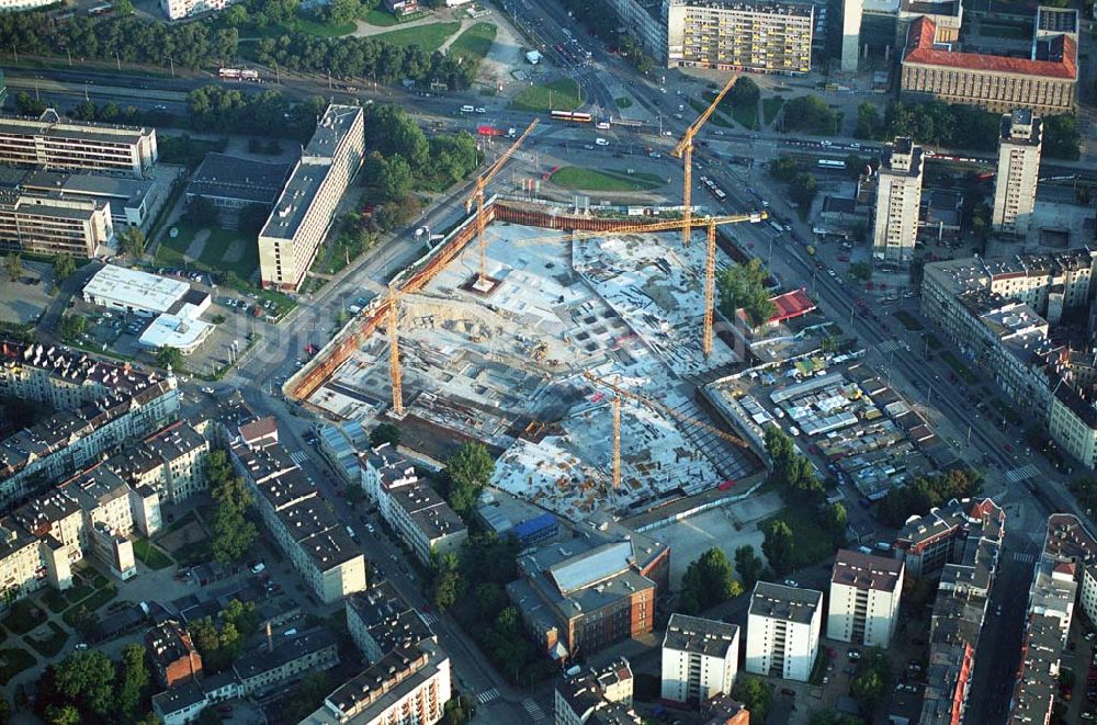 Wroclaw (Polen) aus der Vogelperspektive: Baustelle Einkaufscenter Pasaz Grunwaldzki - Wroclaw (Polen)