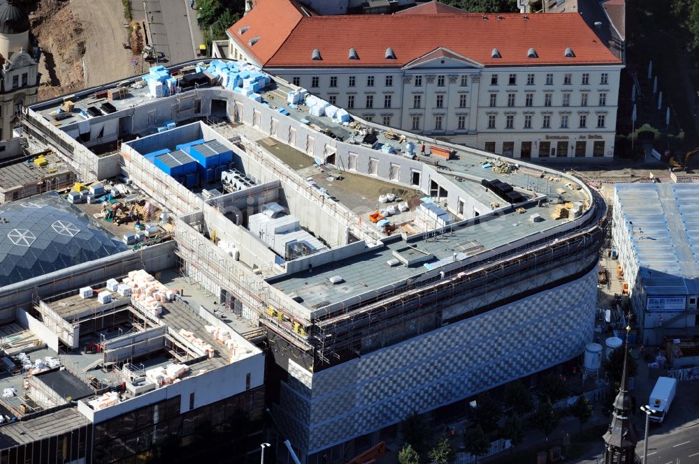 Luftaufnahme Leipzig - Baustelle des Einkaufszentrums Höfe am Brühl in Leipzig im Bundesland Sachsen